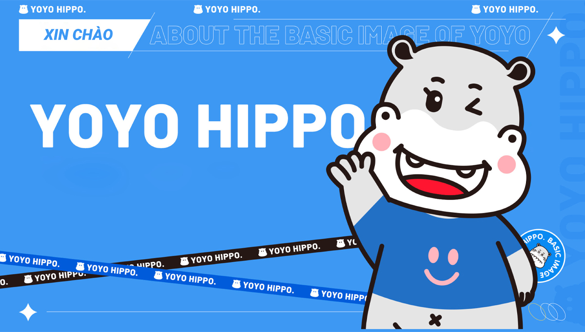 Thiết kế Mascot thương hiệu trường mầm non YOYO HIPPO - Ecolor.vn